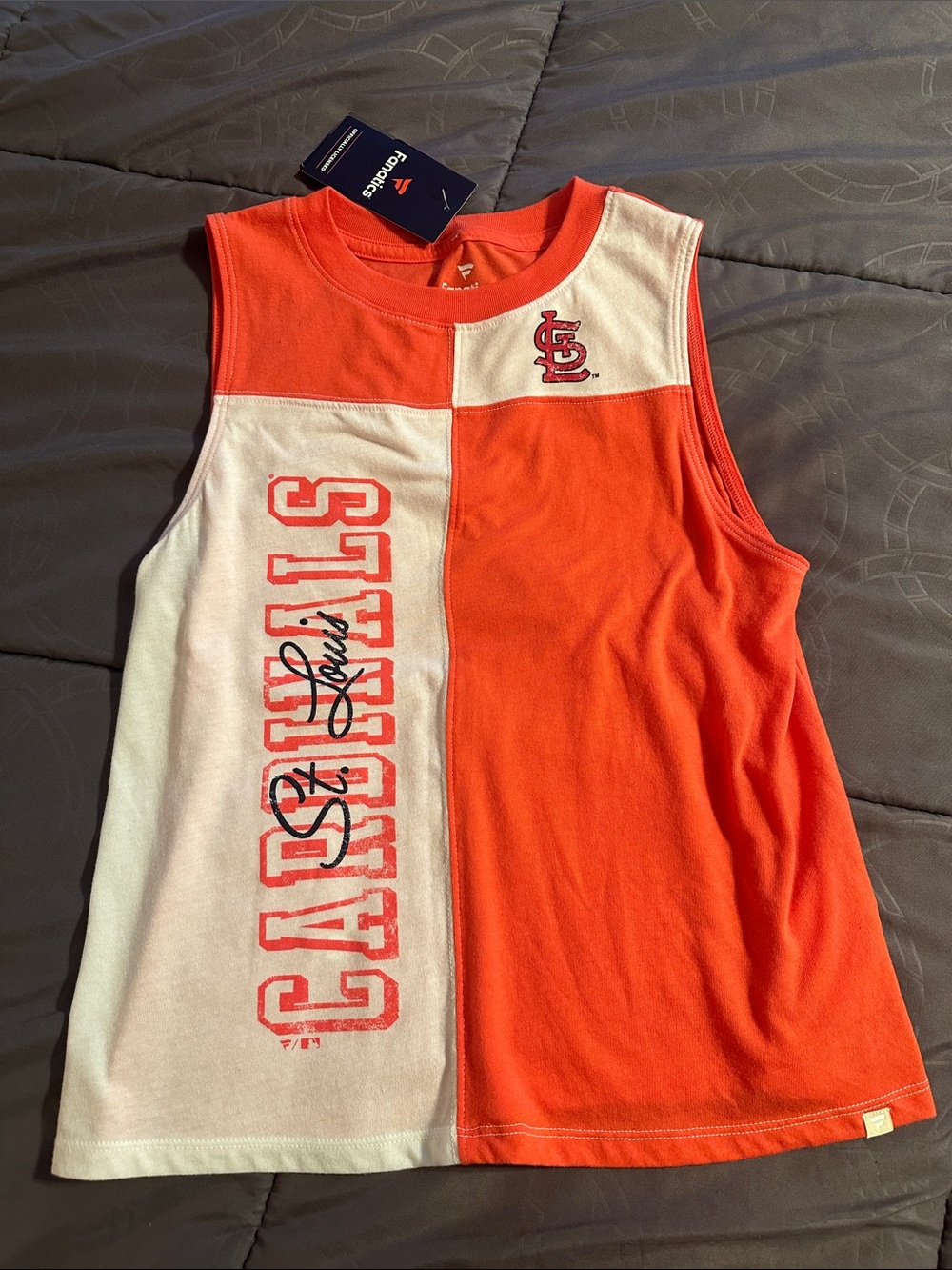 St. Louis Cardinals Women’s Red/Orange & White Sleeveless Tank Top